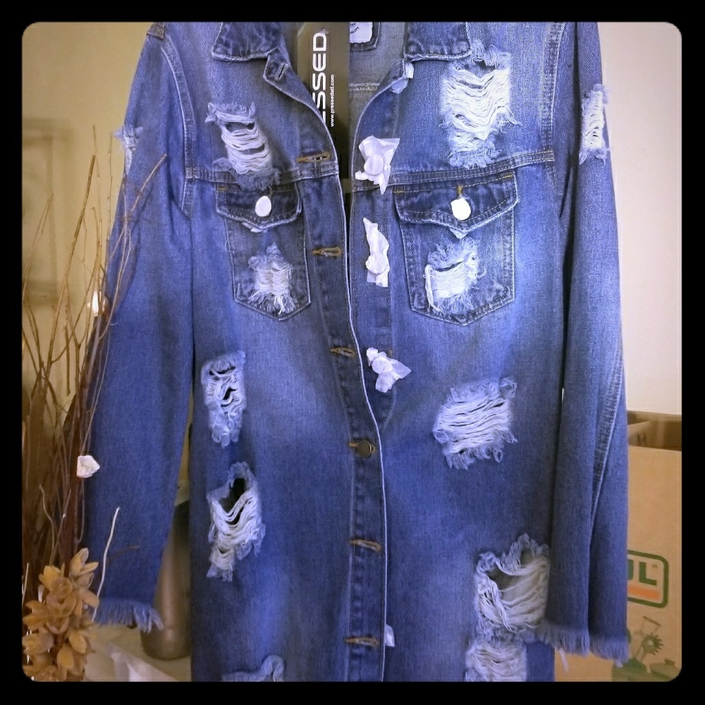 Demin Shredded Jacket◇